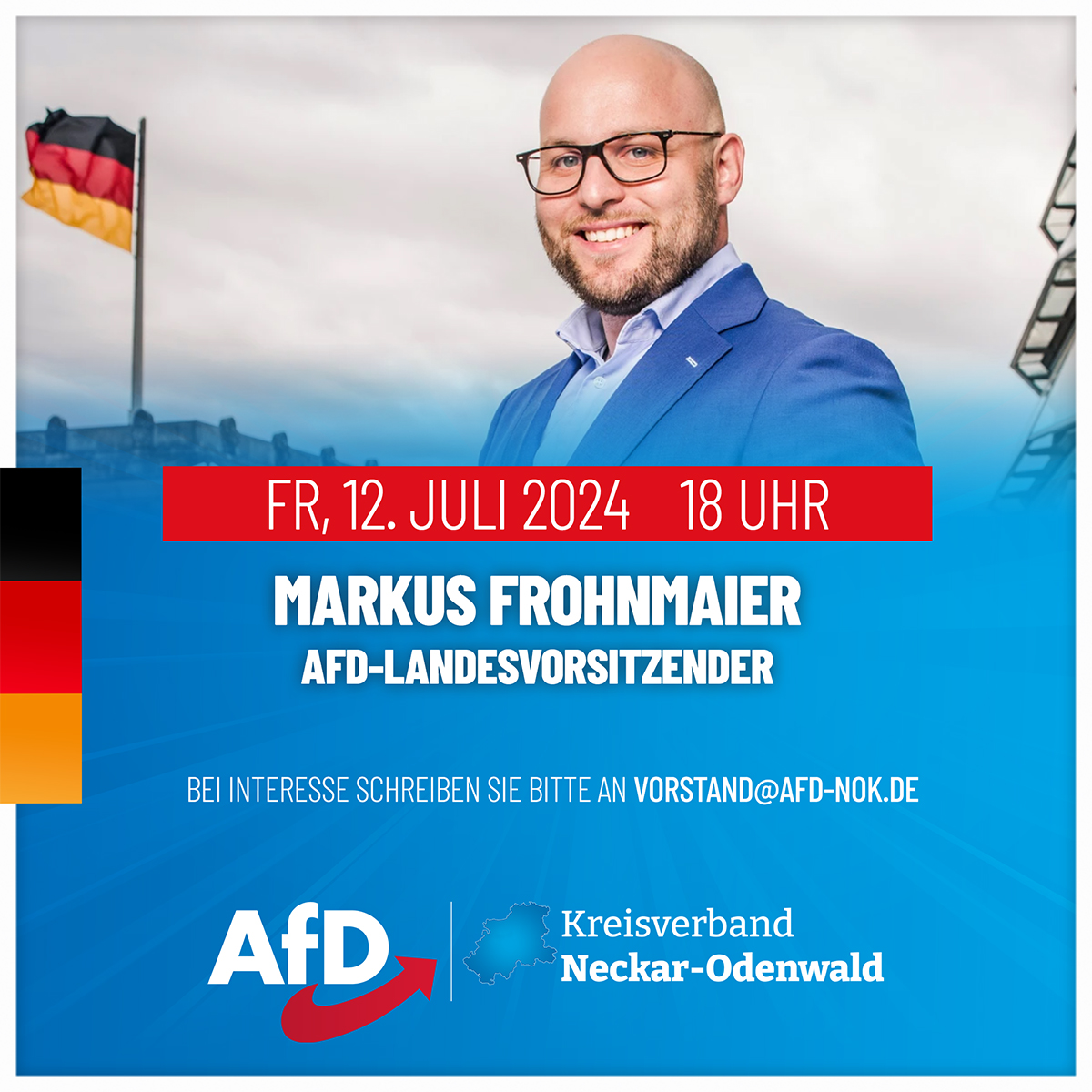 Markus Frohnmaier (AfD) im Neckar-Odenwald-Kreis